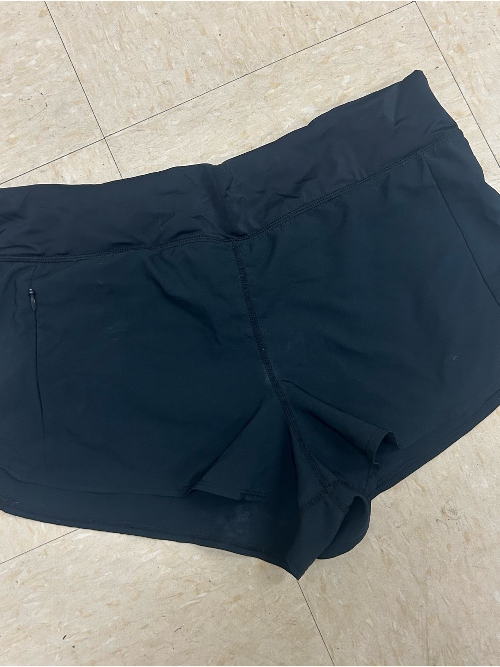 Title Nine Black Athletic Stretch Shorts size large with inner brief - Picture 3 of 10